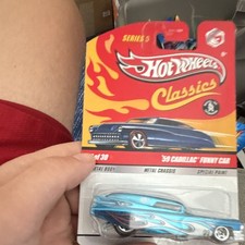 Hot Wheels Classics Series 5 1959 Cadillac Funny Car Blue Diecast 1:64 Unopened