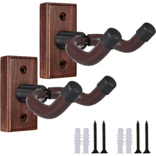 Guitar Wall Mount 2 Pack Wood Guitar Hanger for Safe Storage and Display Stur...