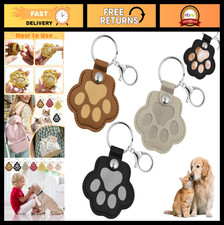 Pet Memorial Keychain for Dogs Cats, Leather Paw Print Keepsake Gift, Pet Love