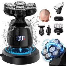 SEJOY 6-IN-1 Electric Head Shaver for Bald Men Wet Dry Beard Hair Skull Trimmer