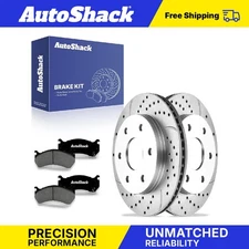 Front Drilled Slotted Brake Rotors Premium Ceramic Pads for GMC Yukon 5.3L