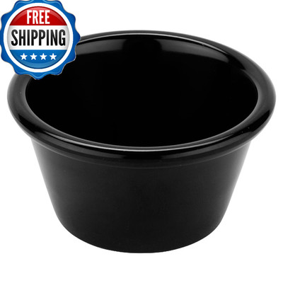 G.E.T. S-630-BK 3 oz. Ramekin, Pack of 12, Break-Resistant Melamine, Black
