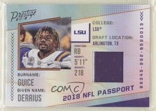 2018 Panini Prestige NFL Passport Memorabilia Derrius Guice #PP-DG rg2