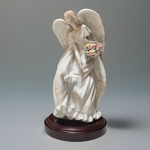 Lladro ANGEL Figurine 1867 "FLOWERS OF PEACE" w/Orig Base / Retired 2004 / Mint
