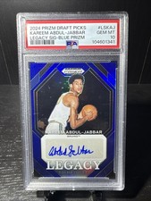 2024-25 Panini Prizm Draft Picks Kareem Abdul-Jabbar Legacy Auto Blue /49 PSA 10