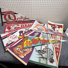 Vintage Felt Flags Souvenir Pennants Banner Sports Baseball Ect - Lot of 8
