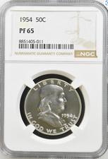 1954 Proof Franklin Silver 50C NGC PF 65 **BEAUTY COIN**