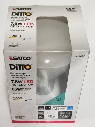 SATCO Ditto 7.5 W LED Reflector Dimmable 65 W Replacement White Light Bulb - Picture 3 of 5