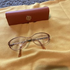 Woman's Eyeglasses With Case Wire Sides Plastic Front Brown Color Bifocals