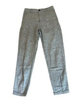 Uniqlo Linen Cotton Blend Tapered Trouser Pants Gray Womens Size XS