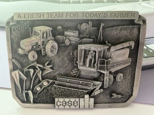 Case IH Tractor Metal Belt Buckle 1985 A Fresh Team for Todays Farmer vintage