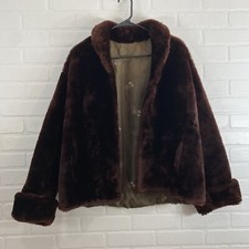 Kerrybrooke Sears  Roebuck USA 1950s Vintage M Size Faux Fur Coat READ