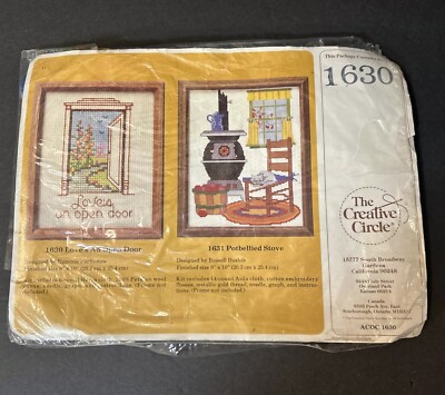 Vintage Cross Stitch Kit The Creative Circle 1630 Love s An Open Door Open Pack
