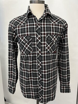 Mens Black Label Western Multicolored Snap Down Shirt Size L
