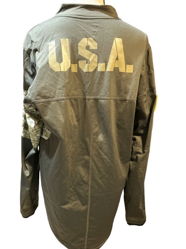 Nike Shield NFL Ravens On Field Troops Tribute Patches Green Camo Jacket Mens M - Picture 3 of 8