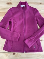 Spyder Women's Core Sweater Jacket Sz Small Pink Pocket Full Zip
