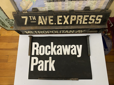 NY NYC SUBWAY ROLL SIGN ROCKAWAY PARK OCEAN BOARDWALK QUEENS VINTAGE COLLECTIBLE