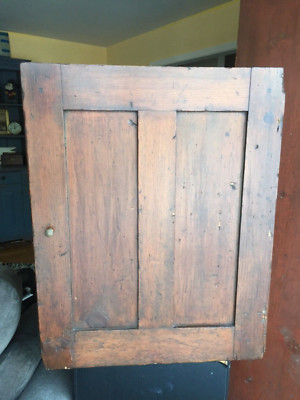 antique country panel wall cupboard hanging cabinet primitive box pine ...