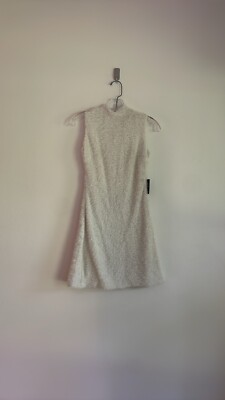 Express Mini Dress Womens Faux Fur Ivory Party Cocktail Holiday Lined | eBay