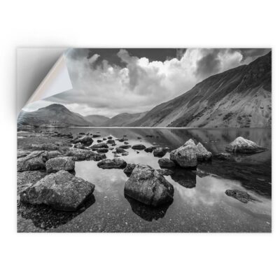 1 x Vinyl Aufkleber A4 - BW - Tranquil River Valley Lake District #36248
