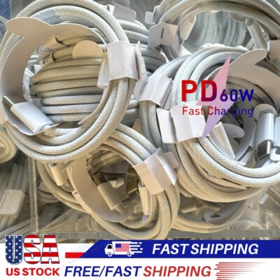 Bulk Lot PD 60W USB C to TypeC Charger Cable Fast Charging Lead Cord for Samsung