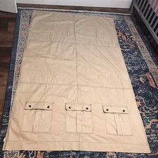 Set 50 x 84" Pottery Barn Kids Curtain Panels Khaki Pockets at Bottom Bedroom