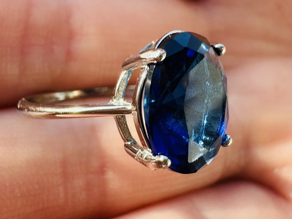 Blauer Saphir Ring 925 Sterling Silber für Damen - Bild 2 von 4