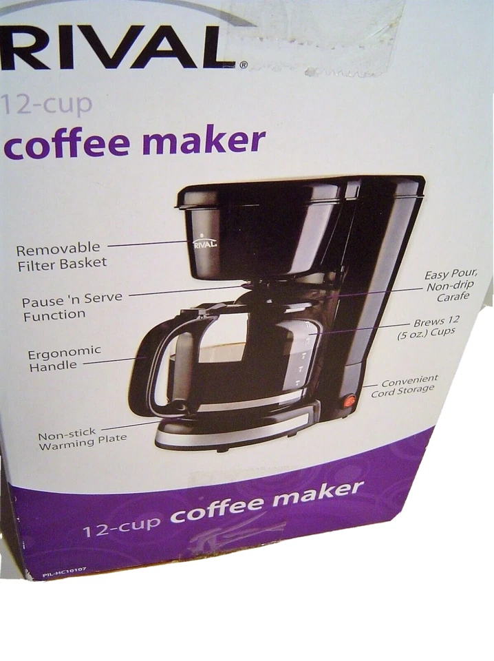 Rival Black 12 Cup Coffee Maker Set Model PILHC10107 New Unused in Box - Image 2 of 4