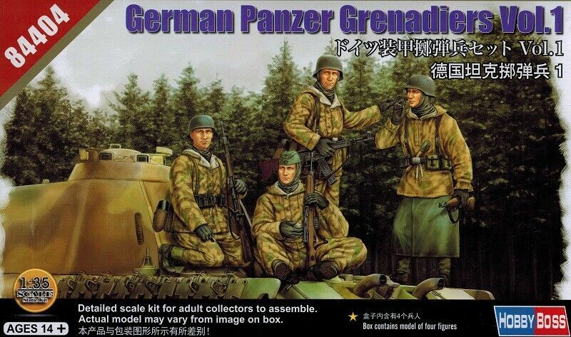 HOBBY BOSS 1:35 KIT SOLDATI GERMAN PANZER GRENADIERS VOL.1   4 FIGURE  ART 84404