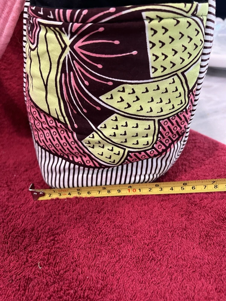 6-Pocket 14x7x10 Inch Washable Soft Tote Bag with Button Closure