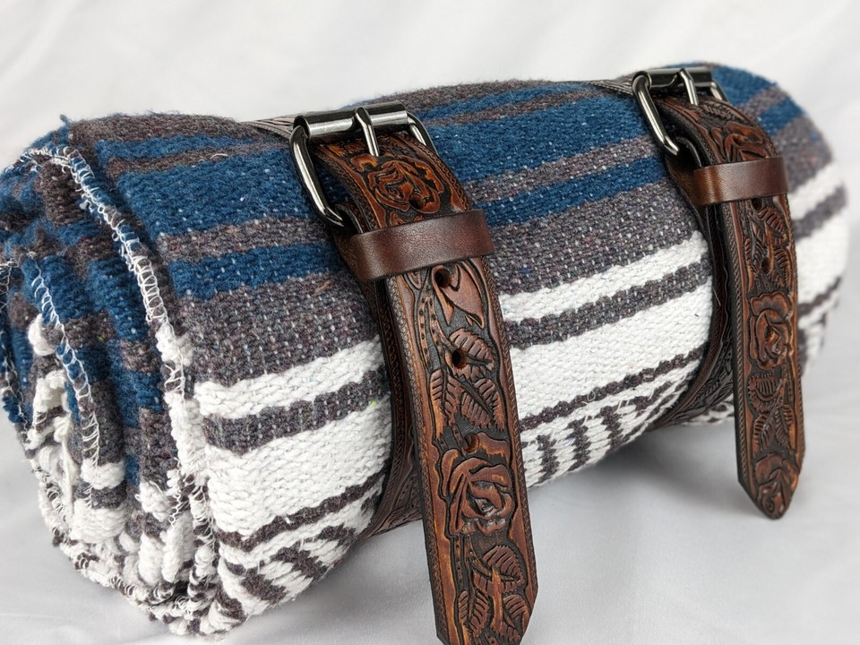 Motorcycle & Beach Cruiser Leather Bedroll Straps A12 eBay