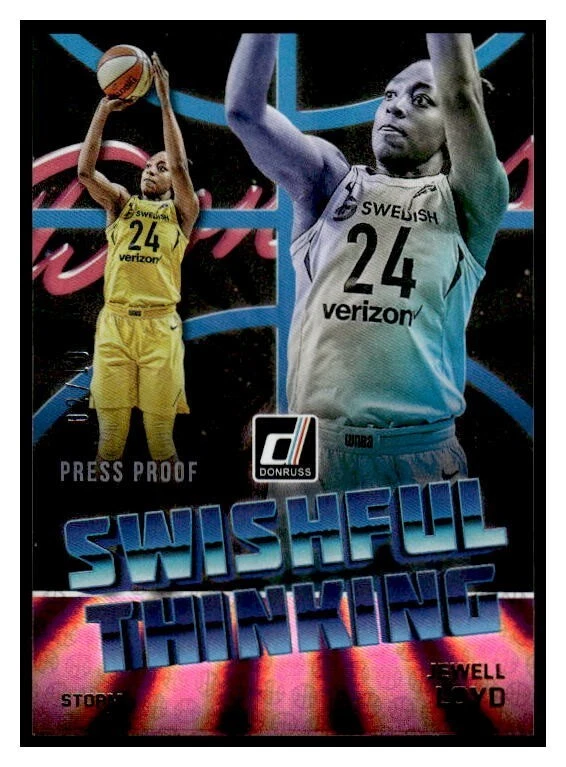 2019 WNBA Donruss Swishful Thinking Press Pass 4 Jewell Loyd #2/10 Seattle Storm