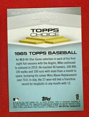 2020 Topps Topps Choice Blue #TC7 Mike Trout Los Angeles Angels