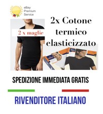 2 T SHIRT MAGLIA UOMO scollo GIRO CALDO COTONE INTIMO Maglietta Marca Italiana
