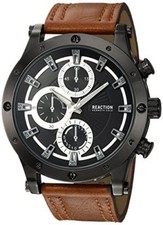 Kenneth Cole Reaction RKC02200 Chronograph Brown Leather Strap Men's Watch