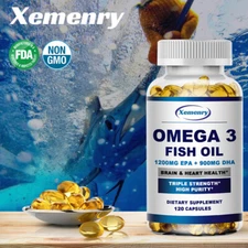 Omega 3 Fish Oil Capsules 6330mg - with EPA & DHA -Triple Strength Joint Support