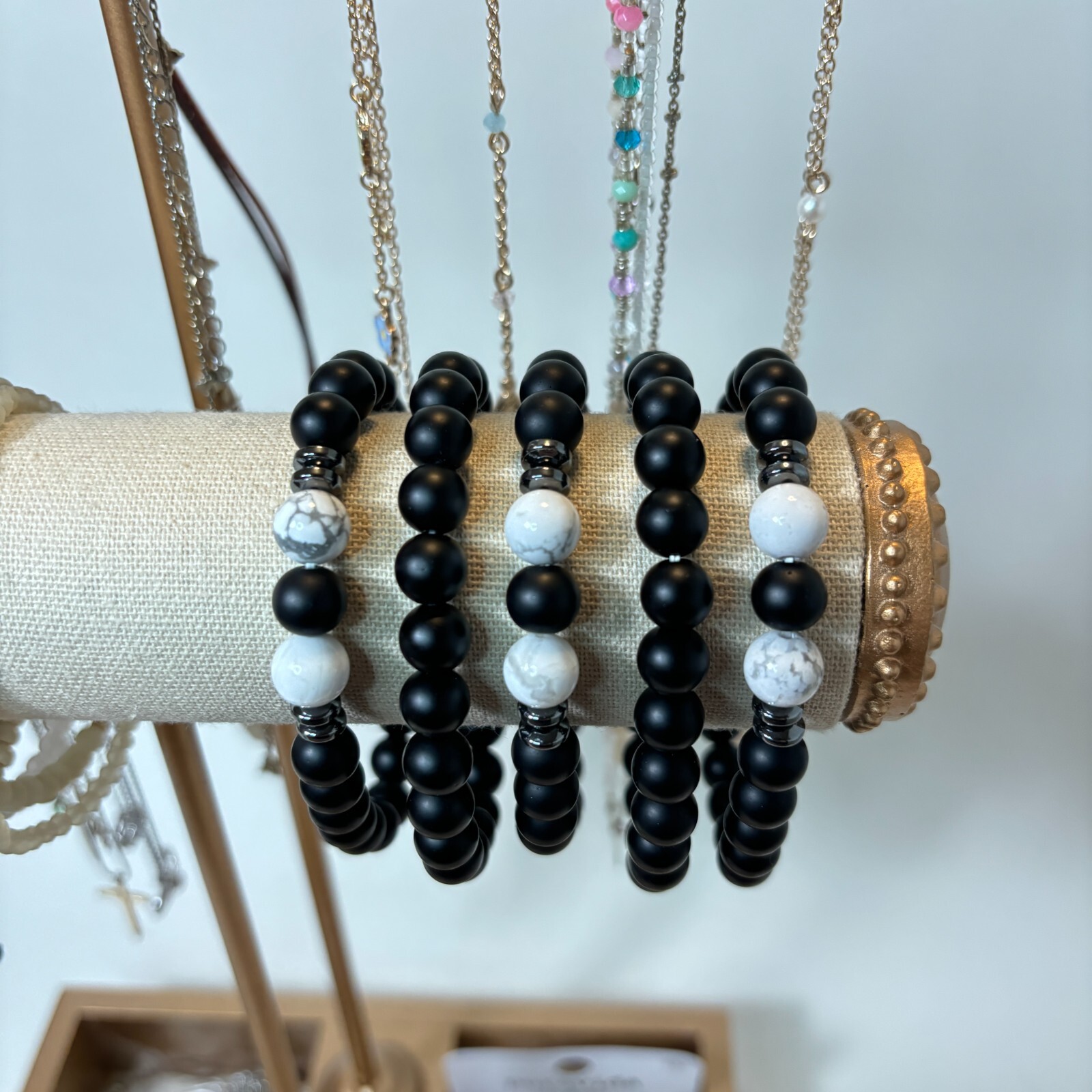 Black Obsidian Bracelet - Genuine Black Obsidian - Stretch Elastic - 8mm Round