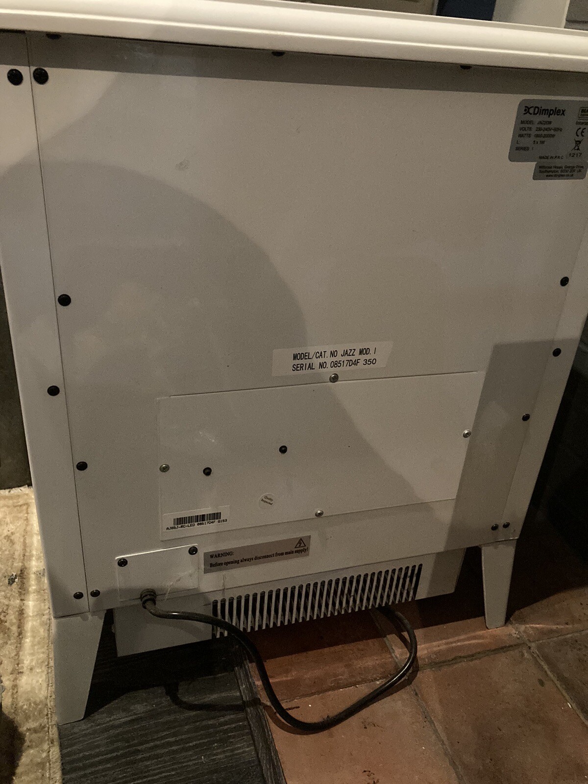 Dimplex Jazz White Cast Iron Effect Electric Stove Optiflame Remote