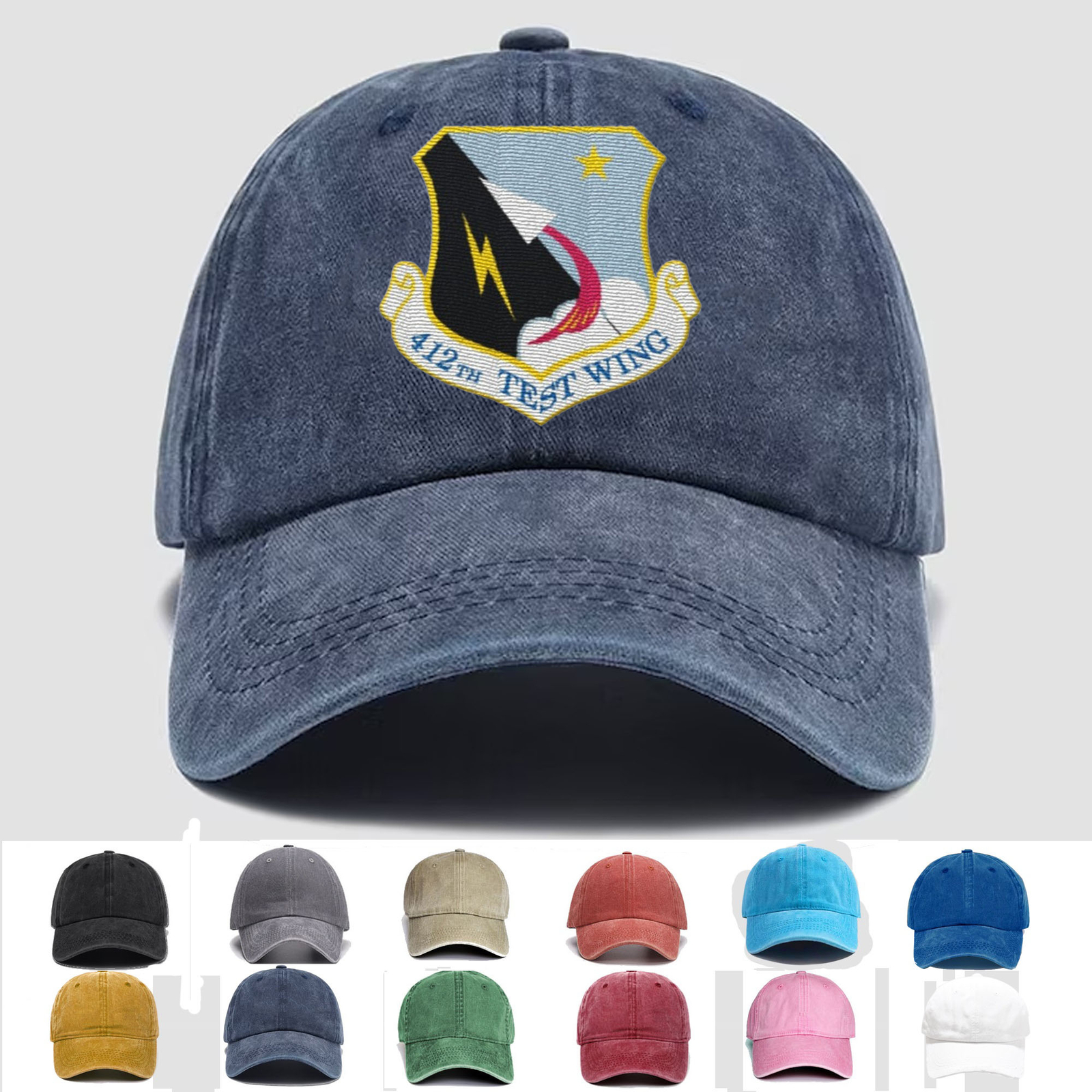 Custom Personalization Embroidered Hat 412th Test Wing, Veteran Cap, Trucker Hat