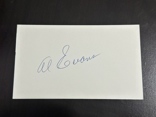 Al Evans Signed Index Card 3x5 1939 Washington Senators Boston Red Sox