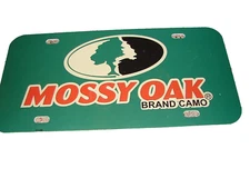 Vintage 1990's Mossy Oak Brand Camo Advertising License Plate Booster Unusesd !!