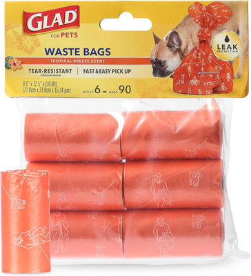 for Pets Large Dog Waste Bags, Scented, Tear-Resistant, 6 Rolls |