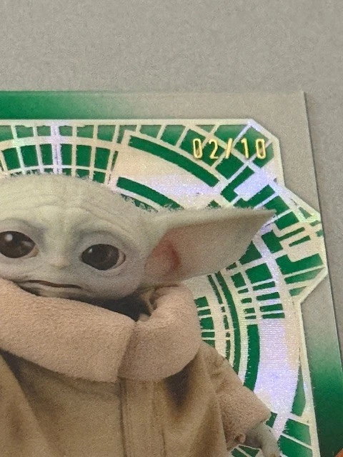 Grogu Green Refractor /10 Star Wars 2024 Topps High Tek Diffractor sp Insert #46 - Image 2 of 3