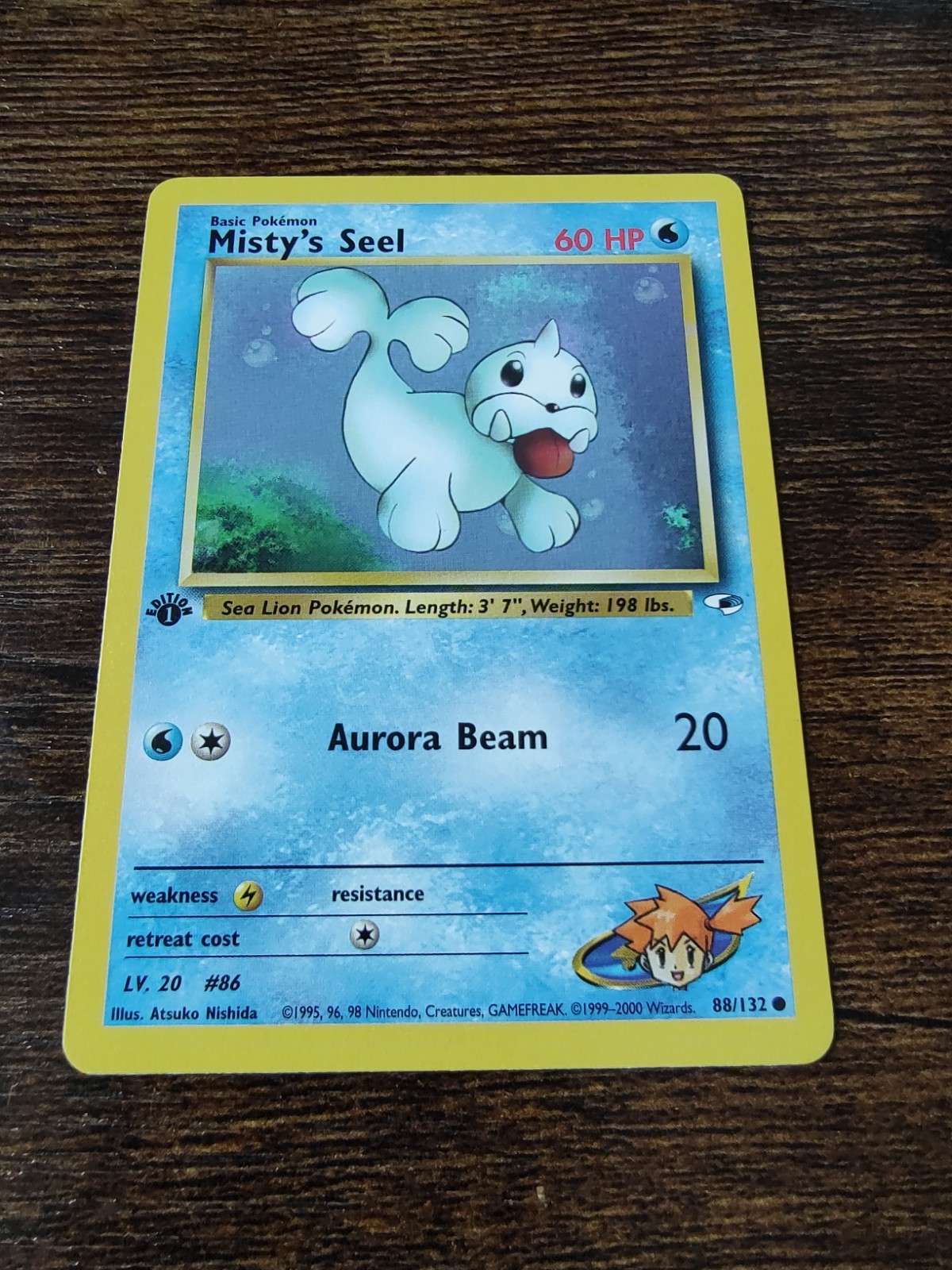 Pokemon Gym Heroes 1st Edition Misty's Seel 88/132