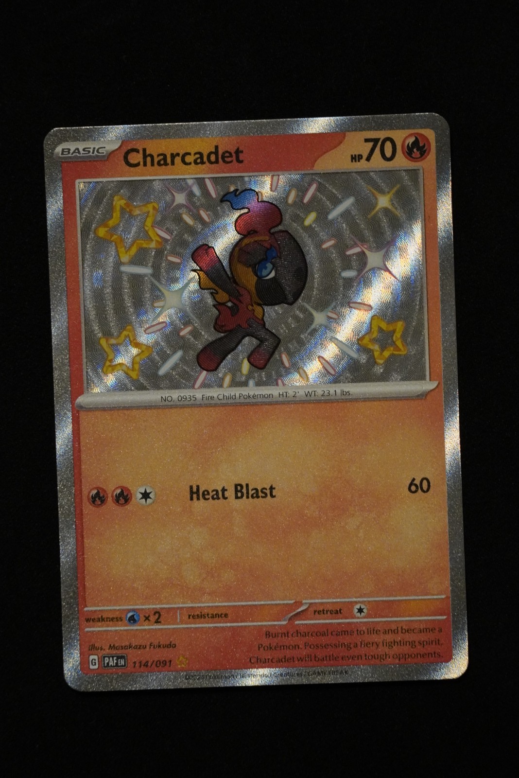 Charcadet 114/091 SV: Paldean Fates Holo Baby Shiny Rare English NM