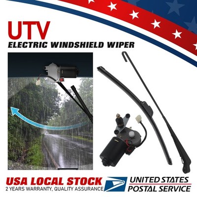 12V Electric Windshield Wiper Motor Kit with 16'' Wiper Blade and 18'' Wiper Arm