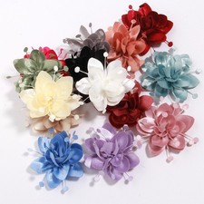 6cm Fabric 3D Chiffon Flower DIY Chiffon Artificial Flower Burnt Edge Handmade