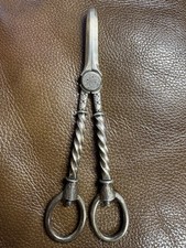 Antique WH S William Hutton  Sons Silver Plated Ornate Grape Shears/Scissors 7"