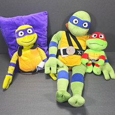 Teenage Mutant Ninja Turtles Mutant Mayhem Plush Lot Leonardo Raphael Donatello