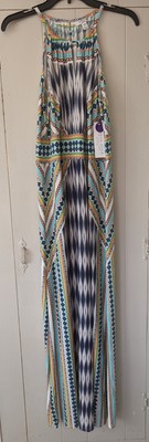 London Style Collections Keyhole Halter Neck Pattern Maxi Dress NWT Size 14P
